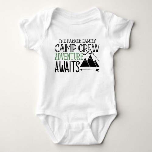 Personalized NAME Cabin Camping Adventure Baby Bodysuit