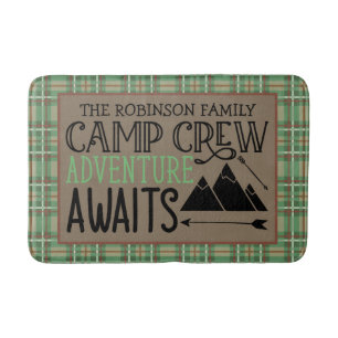 Personalized NAME Cabin Camping Adventure Bath Mat