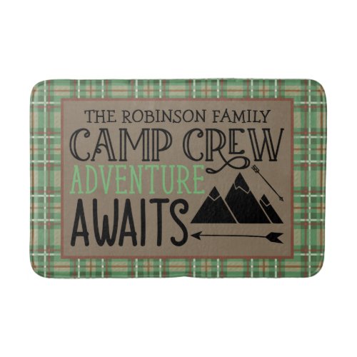 Personalized NAME Cabin Camping Adventure Bath Mat