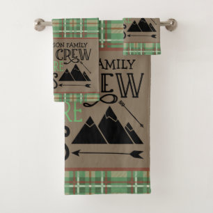 Personalized NAME Cabin Camping Adventure Bath Towel Set