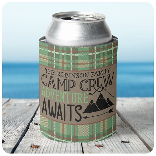 Personalized NAME Cabin Camping Adventure Can Cooler
