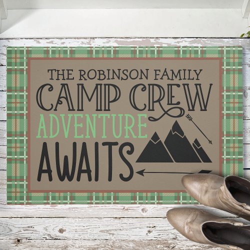 Personalized NAME Cabin Camping Adventure Doormat