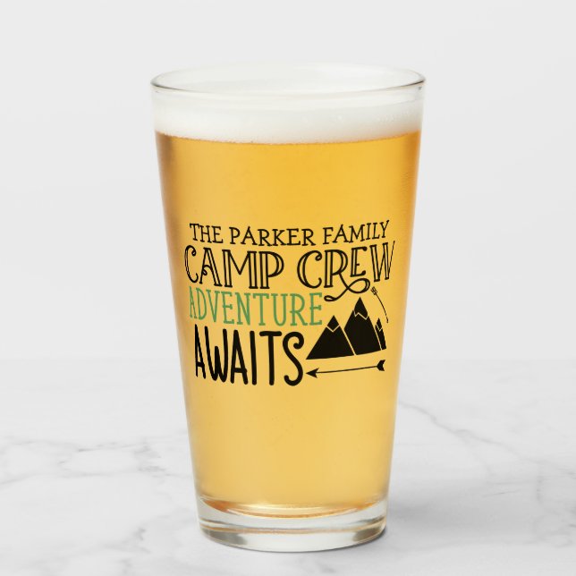 Personalized NAME Cabin Camping Adventure Glass (Front Filled)