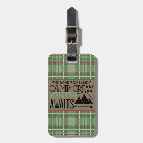 Personalized NAME Cabin Camping Adventure Luggage Tag