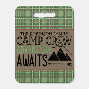 Personalized NAME Cabin Camping Adventure Seat Cushion