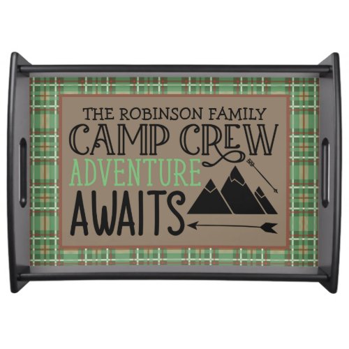 Personalized NAME Cabin Camping Adventure Serving Tray