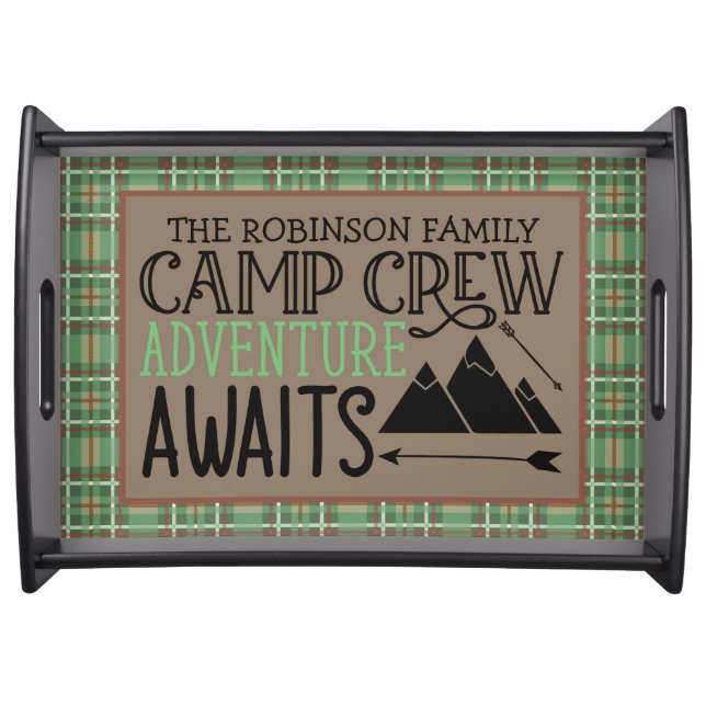 Personalized NAME Cabin Camping Adventure Serving Tray (Front)