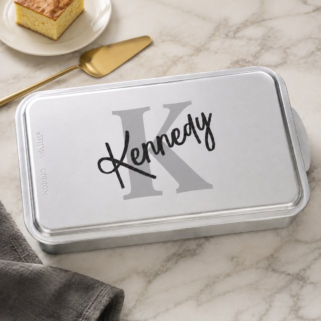 Personalized Name Cake Pan (A simple monogrammed cake pan that you can personalize with just a few clicks.)