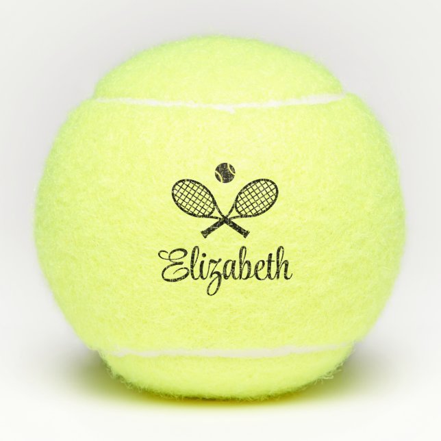 Personalized Name Calligraphy Script Tennis Balls (Front)