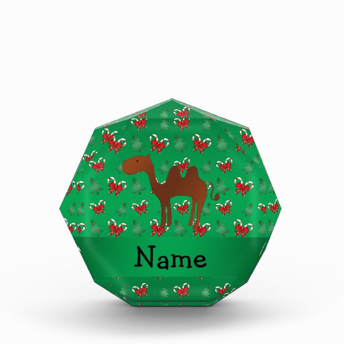 Personalized name camel green candy canes bows awards