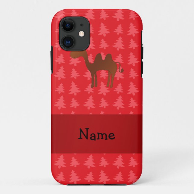 Personalized name camel red christmas trees Case-Mate iPhone case (Back)