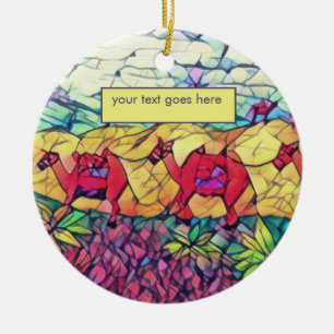 Personalized Name Camels Gifts Three Wise Men Ceramic Ornament