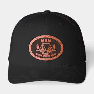 Personalized Name Camping MOM Custom Leather Patch Hat