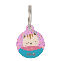 Personalized Name Candy Sprinkles Cat Pet ID Tag