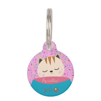 Personalized Name Candy Sprinkles Cat Pet ID Tag