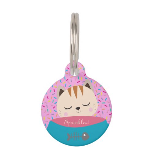 Personalized Name Candy Sprinkles Cat Pet ID Tag