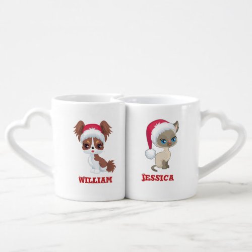 Personalized Name Cats Lover Xmas Christmas   Coffee Mug Set