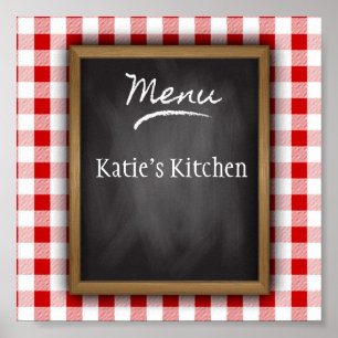 Personalized Name Chalkboard Kitchen Art Poster