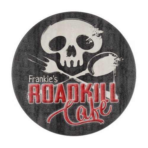 Personalized NAME Cheeky Roadkill Cafe Diner Cutting Board