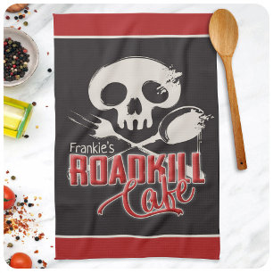 Personalized NAME Cheeky Roadkill Cafe Diner Kitchen Towel