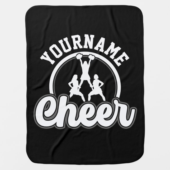 Personalized NAME Cheer Team Varsity Cheerleader Baby Blanket (Front)