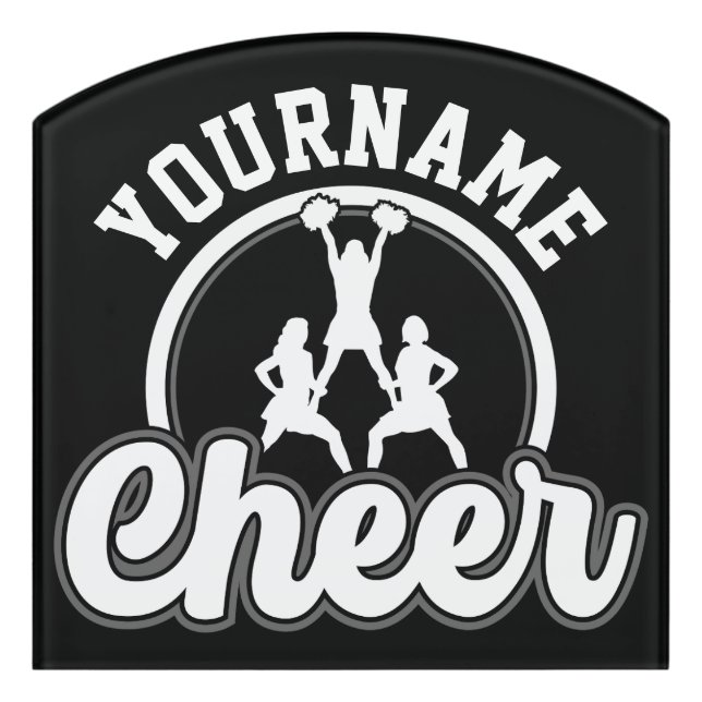 Personalized NAME Cheer Team Varsity Cheerleader Door Sign (Contour Front)