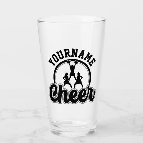 Personalized NAME Cheer Team Varsity Cheerleader Glass