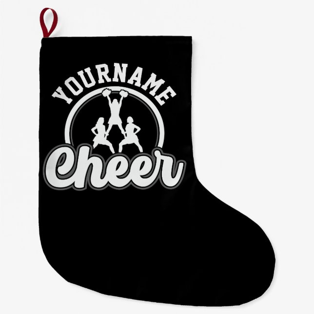 Personalized NAME Cheer Team Varsity Cheerleader Large Christmas Stocking (Front)