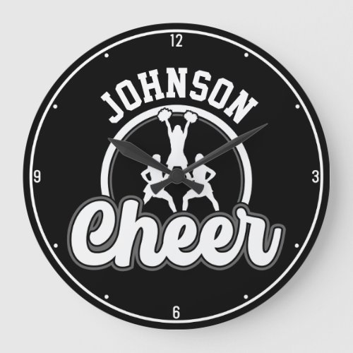 Personalized NAME Cheer Team Varsity Cheerleader Large Clock