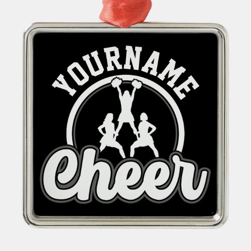 Personalized NAME Cheer Team Varsity Cheerleader Metal Ornament