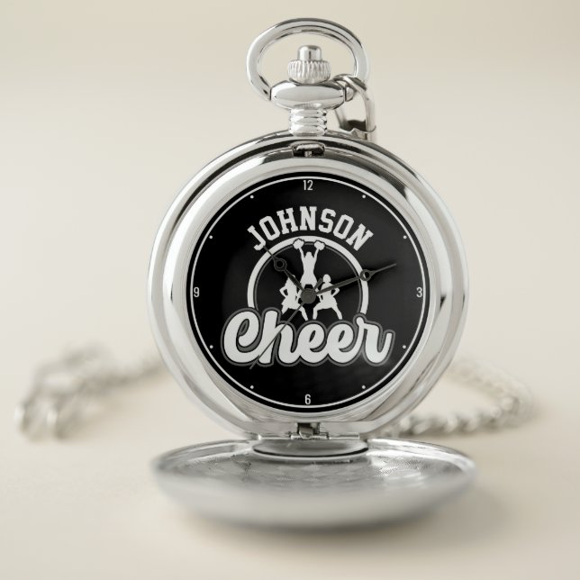 Personalized NAME Cheer Team Varsity Cheerleader Pocket Watch (Inside)