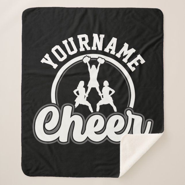 Personalized NAME Cheer Team Varsity Cheerleader Sherpa Blanket (Front)