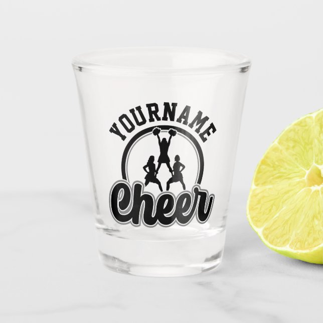 Personalized NAME Cheer Team Varsity Cheerleader Shot Glass (Front)