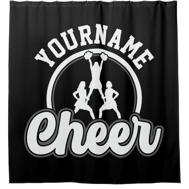 Personalized NAME Cheer Team Varsity Cheerleader Shower Curtain (Front)