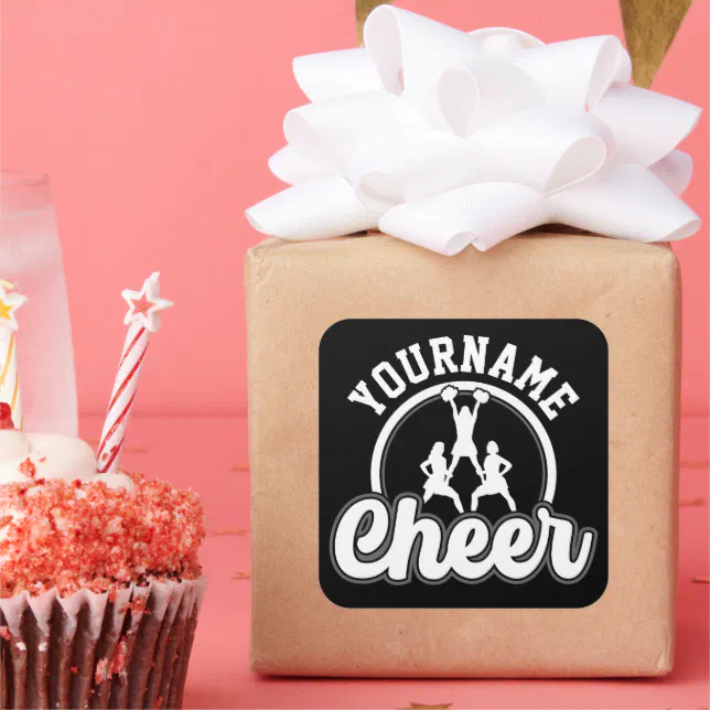 Personalized NAME Cheer Team Varsity Cheerleader Square Sticker | Zazzle