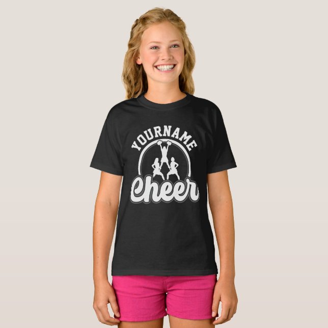 Personalized NAME Cheer Team Varsity Cheerleader T-Shirt (Front Full)