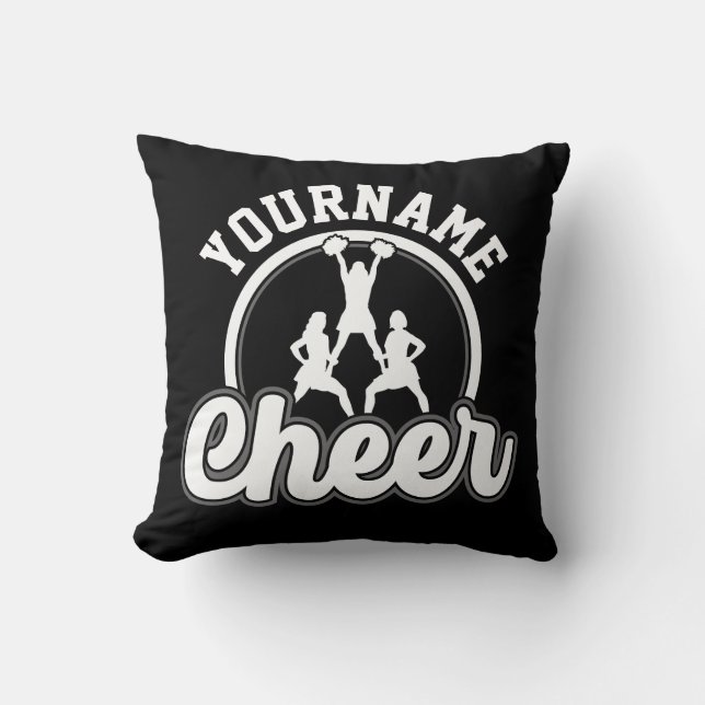 Personalized NAME Cheer Team Varsity Cheerleader Throw Pillow (Front)