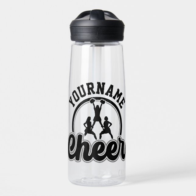 Personalized NAME Cheer Team Varsity Cheerleader Water Bottle (Front)