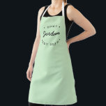 Personalized Name Chef established year Mint green Apron<br><div class="desc">Introducing our Personalized Name Chef Established Year Mint Green Apron, the perfect accessory for the talented chef in your life. This apron not only adds a touch of style to their cooking attire but also serves as a constant reminder to keep creating delicious meals. With its modern and unique design,...</div>