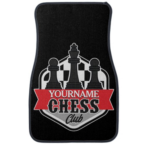 Personalized NAME Chess Player Club Checkmate Car Floor Mat