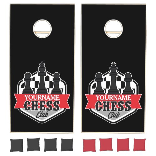 Personalized NAME Chess Player Club Checkmate Cornhole Set
