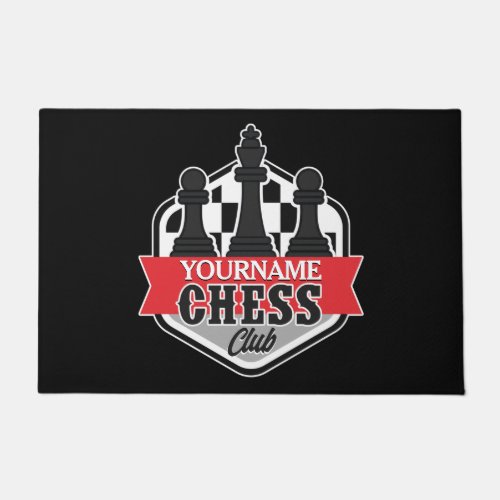 Personalized NAME Chess Player Club Checkmate  Doormat