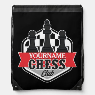 Personalized NAME Chess Player Club Checkmate Drawstring Bag