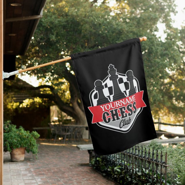 Personalized NAME Chess Player Club Checkmate House Flag (In SItu)
