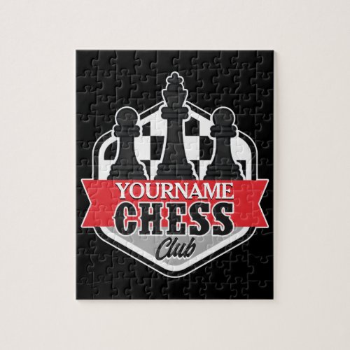 Personalized NAME Chess Player Club Checkmate  Jigsaw Puzzle