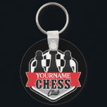 Personalized NAME Chess Player Club Checkmate  Keychain<br><div class="desc">Personalized NAME Chess Player Club Checkmate design - Customize with your Name or Custom Text!</div>