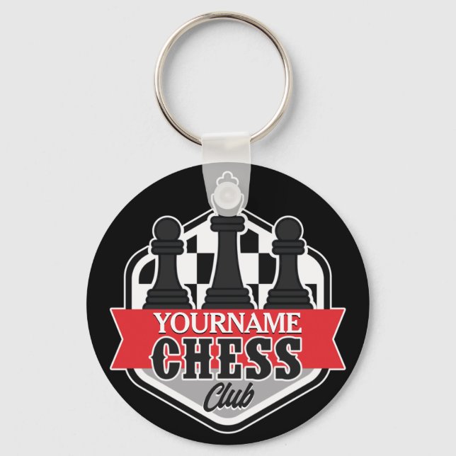 Personalized NAME Chess Player Club Checkmate  Keychain (Front)