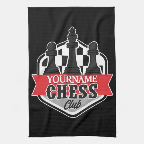 Personalized NAME Chess Player Club Checkmate  Kitchen Towel