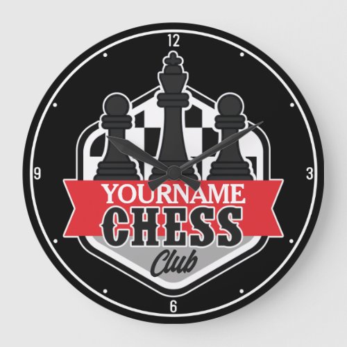 Personalized NAME Chess Player Club Checkmate Large Clock
