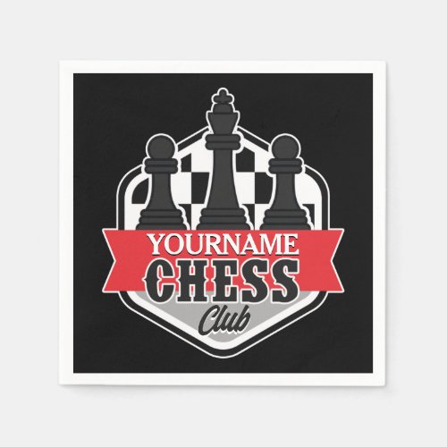 Personalized NAME Chess Player Club Checkmate Napkins